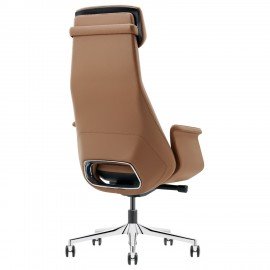 Кресло HAWASAN PREMIUM EX-840 STELLAR, синхромеханизм, алюминий, экокожа, коричневое, 533242