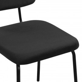 Стулья BRABIX "Dream CF-090", КОМПЛЕКТ 4 шт., черный каркас, ткань черная, 533243