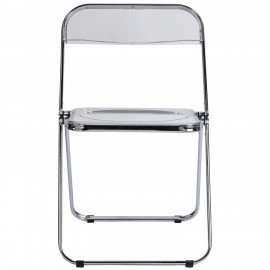 Стул складной прозрачный BRABIX "Glam CF-020", хромированный каркас, пластик, 533245