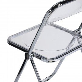 Стул складной прозрачный BRABIX "Glam CF-020", хромированный каркас, пластик, 533245