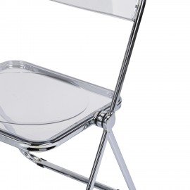 Стул складной прозрачный BRABIX "Glam CF-020", хромированный каркас, пластик, 533245