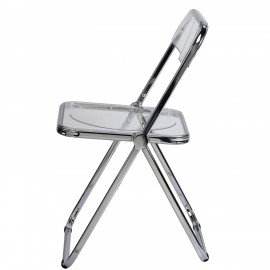Стул складной прозрачный BRABIX "Glam CF-020", хромированный каркас, пластик, 533245