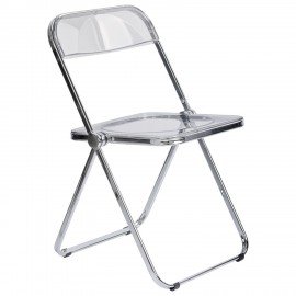 Стул складной прозрачный BRABIX "Glam CF-020", хромированный каркас, пластик, 533245