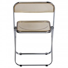 Стул складной прозрачный янтарный BRABIX "Glam CF-020", хромированный каркас, пластик, 533246