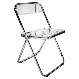 Стул складной прозрачный тонированный BRABIX "Glam CF-020", хромированный каркас, пластик, 533247
