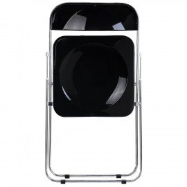 Стул складной глянцевый черный BRABIX "Style CF-015", хромированный каркас, пластик, 533248