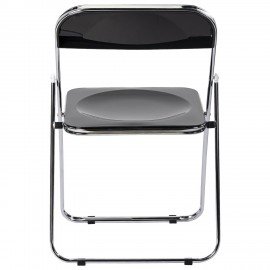 Стул складной глянцевый черный BRABIX "Style CF-015", хромированный каркас, пластик, 533248