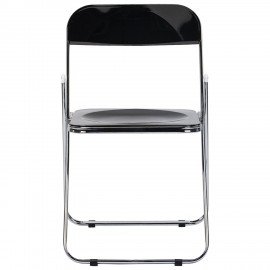 Стул складной глянцевый черный BRABIX "Style CF-015", хромированный каркас, пластик, 533248