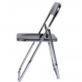 Стул складной глянцевый черный BRABIX "Style CF-015", хромированный каркас, пластик, 533248