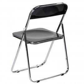 Стул складной глянцевый черный BRABIX "Style CF-015", хромированный каркас, пластик, 533248