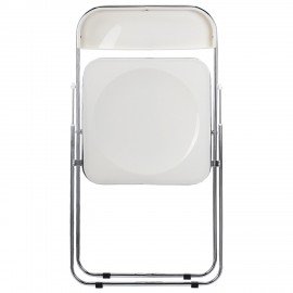 Стул складной глянцевый белый BRABIX "Style CF-015", хромированный каркас, пластик, 533249