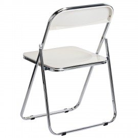 Стул складной глянцевый белый BRABIX "Style CF-015", хромированный каркас, пластик, 533249
