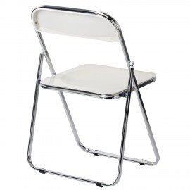 Стул складной глянцевый белый BRABIX "Style CF-015", хромированный каркас, пластик, 533249