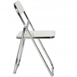 Стул складной глянцевый белый BRABIX "Style CF-015", хромированный каркас, пластик, 533249