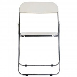 Стул складной глянцевый белый BRABIX "Style CF-015", хромированный каркас, пластик, 533249
