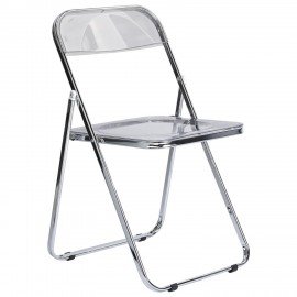 Стул складной прозрачный BRABIX "Style CF-015", хромированный каркас, пластик, 533250