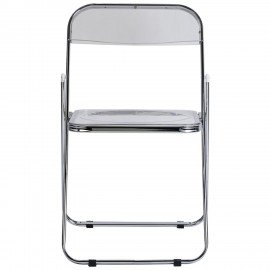 Стул складной прозрачный BRABIX "Style CF-015", хромированный каркас, пластик, 533250