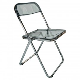 Стул складной прозрачный BRABIX "Style CF-015", хромированный каркас, пластик, 533250