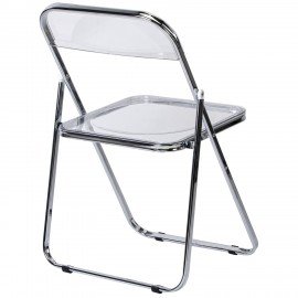 Стул складной прозрачный BRABIX "Style CF-015", хромированный каркас, пластик, 533250