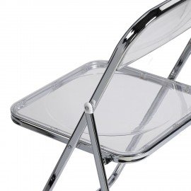 Стул складной прозрачный BRABIX "Style CF-015", хромированный каркас, пластик, 533250