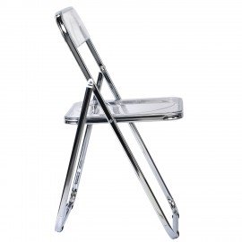 Стул складной прозрачный BRABIX "Style CF-015", хромированный каркас, пластик, 533250