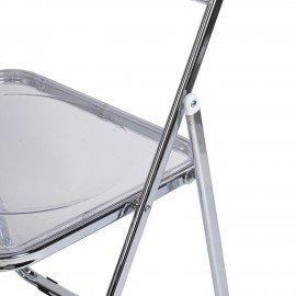 Стул складной прозрачный BRABIX "Style CF-015", хромированный каркас, пластик, 533250