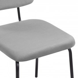 Стулья BRABIX "Dream CF-090", КОМПЛЕКТ 4 шт., черный каркас, ткань серая, 533252