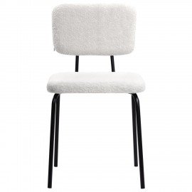 Стулья BRABIX "Ideal CF-080", КОМПЛЕКТ 4 шт., черный каркас, букле белый, 533254