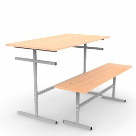 Стол для столовых на 6 мест "ССТ 1500", 1500х600х760 мм, рост 6, каркас металл, ЛДСП, цвет бук