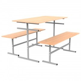 Стол для столовых на 6 мест "ССТ 1500", 1500х600х760 мм, рост 6, каркас металл, ЛДСП, цвет бук