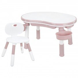 Стол детский трансформер 3 в 1 BRABIX KIDS CT-001, растущий, 2-8 лет, пластик, розовый, 533289