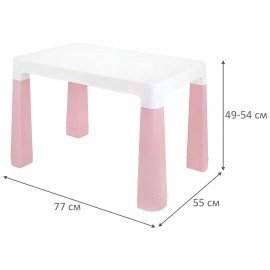 Стол детский + стул BRABIX KIDS CS-003, 2-7 лет, пластик белый + розовый, 533291