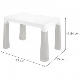 Стол детский + стул BRABIX KIDS CS-003, 2-7 лет, пластик белый + серый, 533292