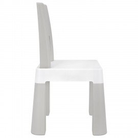 Стол детский + стул BRABIX KIDS CS-003, 2-7 лет, пластик белый + серый, 533292