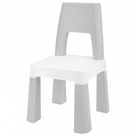 Стол детский + стул BRABIX KIDS CS-003, 2-7 лет, пластик белый + серый, 533292