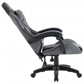 Кресло компьютерное DEFENDER Strider, 2 подушки, ткань/экокожа, черное/серое, ш/к 26715, 64056