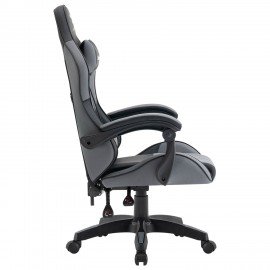 Кресло компьютерное DEFENDER Strider, 2 подушки, ткань/экокожа, черное/серое, ш/к 26715, 64056