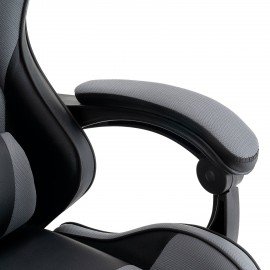 Кресло компьютерное DEFENDER Strider, 2 подушки, ткань/экокожа, черное/серое, ш/к 26715, 64056