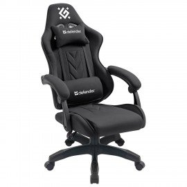 Кресло компьютерное DEFENDER Breeze, 2 подушки, ткань, черное, ш/к 25749, 64299