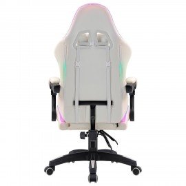 Кресло компьютерное DEFENDER Energy, 2 подушки, RGB подсветка, экокожа, белое, ш/к 24605, 64557