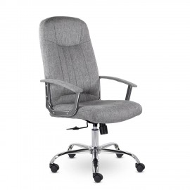 Кресло офисное "Бостон", CH-277, хром, ткань, серый (M-02)