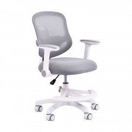 Кресло детское с подставкой для ног BRABIX KIDS MG-215, сетка/ткань TW, серое, 533313