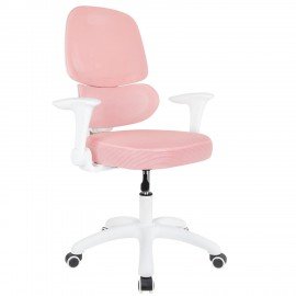 Кресло детское с поясничной поддержкой BRABIX KIDS "MG-225", сетка/ткань TW, розовое, 533316