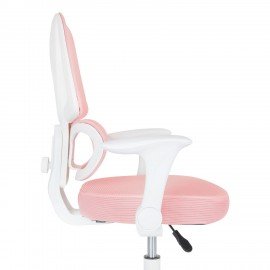 Кресло детское с поясничной поддержкой BRABIX KIDS "MG-225", сетка/ткань TW, розовое, 533316