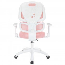 Кресло детское с поясничной поддержкой BRABIX KIDS "MG-225", сетка/ткань TW, розовое, 533316