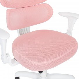 Кресло детское с поясничной поддержкой BRABIX KIDS "MG-225", сетка/ткань TW, розовое, 533316