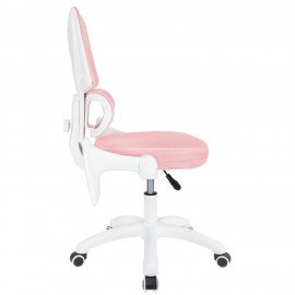 Кресло детское с поясничной поддержкой BRABIX KIDS "MG-225", сетка/ткань TW, розовое, 533316