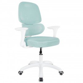 Кресло детское с поясничной поддержкой BRABIX KIDS "MG-225", сетка/ткань TW, голубое, 533317