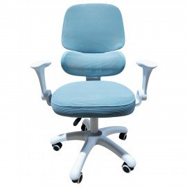 Кресло детское с поясничной поддержкой BRABIX KIDS "MG-225", сетка/ткань TW, голубое, 533317