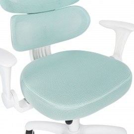 Кресло детское с поясничной поддержкой BRABIX KIDS "MG-225", сетка/ткань TW, голубое, 533317